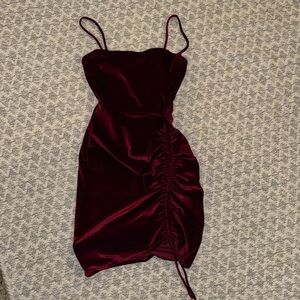 Windsor Burgundy Satin Mini Dress